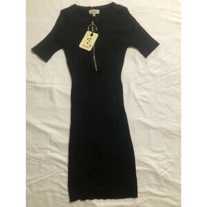 8 Birdies Women’s black bodycon future music dress NEW size m/l medium/large